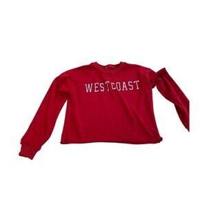 Westcoast Red Long Sleeve Cutoff Shirt Women’s Crewneck Sweatshirt SZ Medium